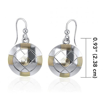 Protection Centralization Silver and Gold Accent Earrings MER531 - Jewelry